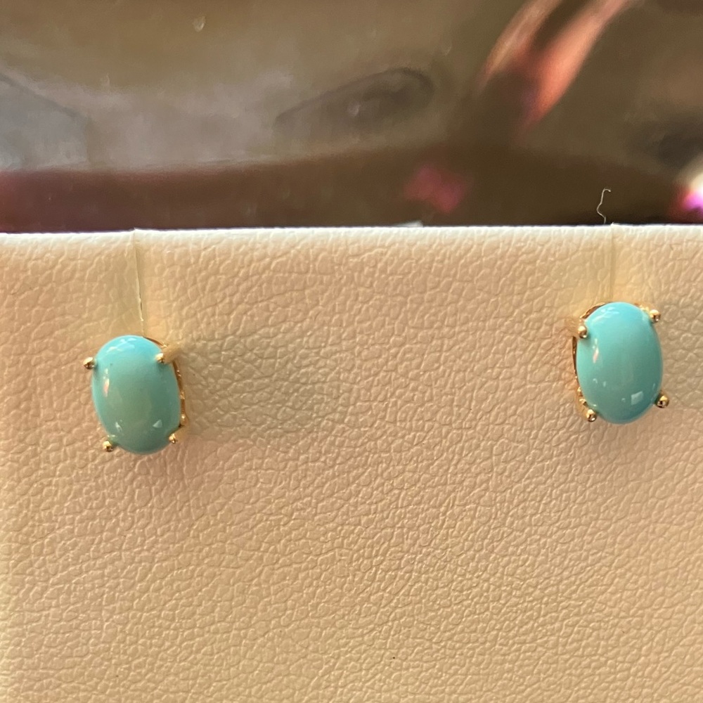 🌟New LALI 14K Gold & Turquoise Earrings - Picture 1 of 7